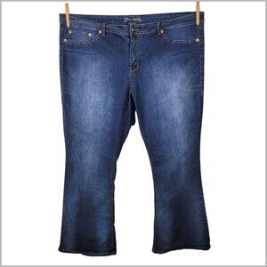 Source Of Wisdom Jeans Womens Plus Size 26 Blue Boot Cut Flare Denim Stretch